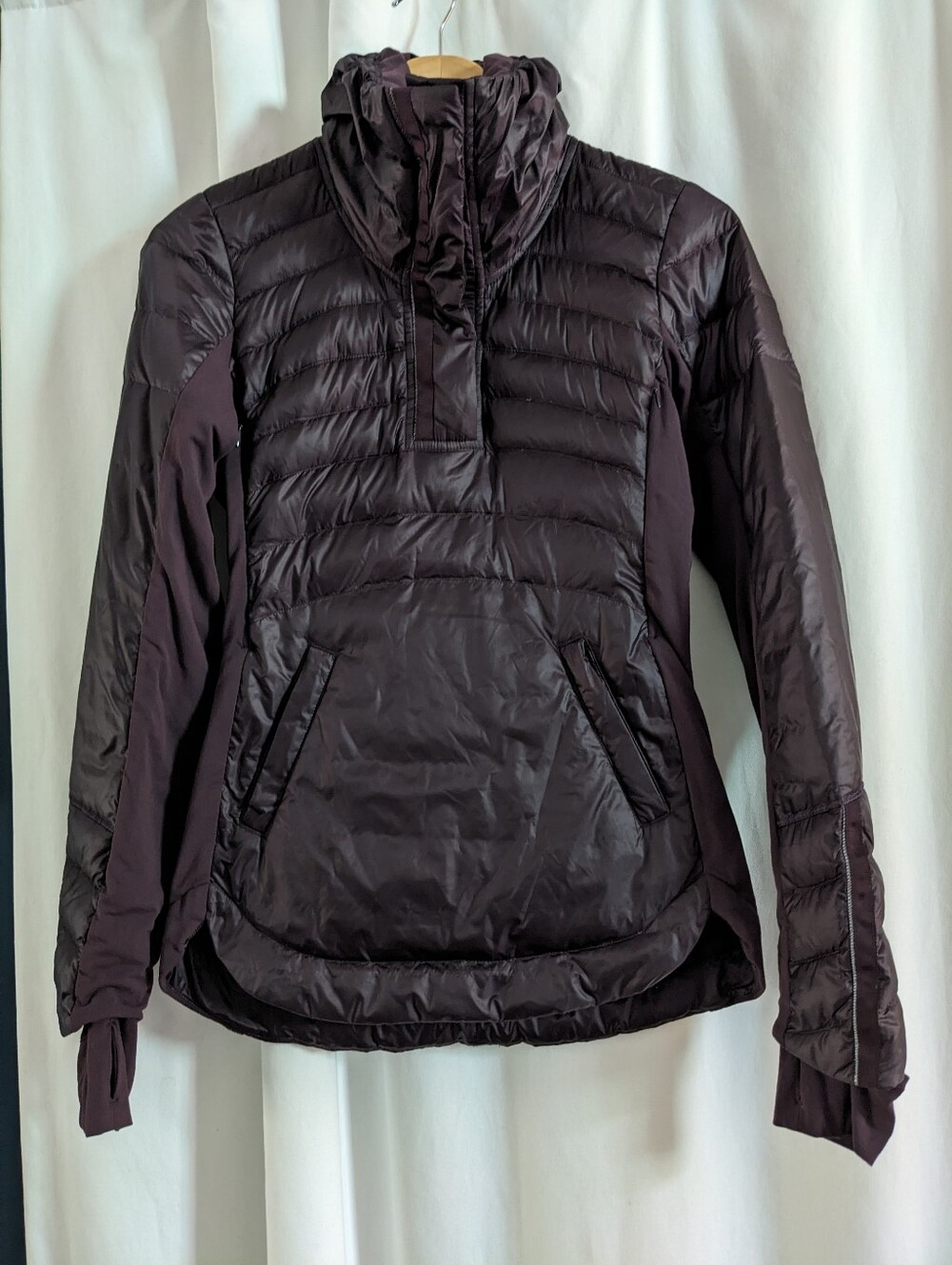 Lululemon Down For A Run Pullover II 800-Fill Black Cherry Plum Size 2